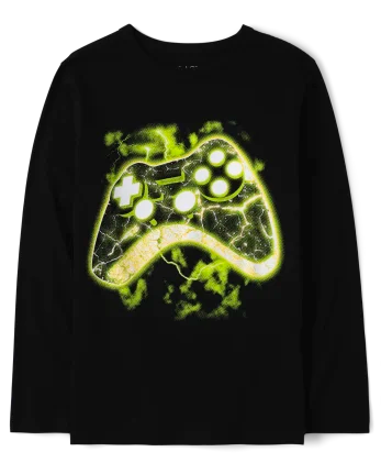 buzo para niños estampado gamer color negro marca childrens place