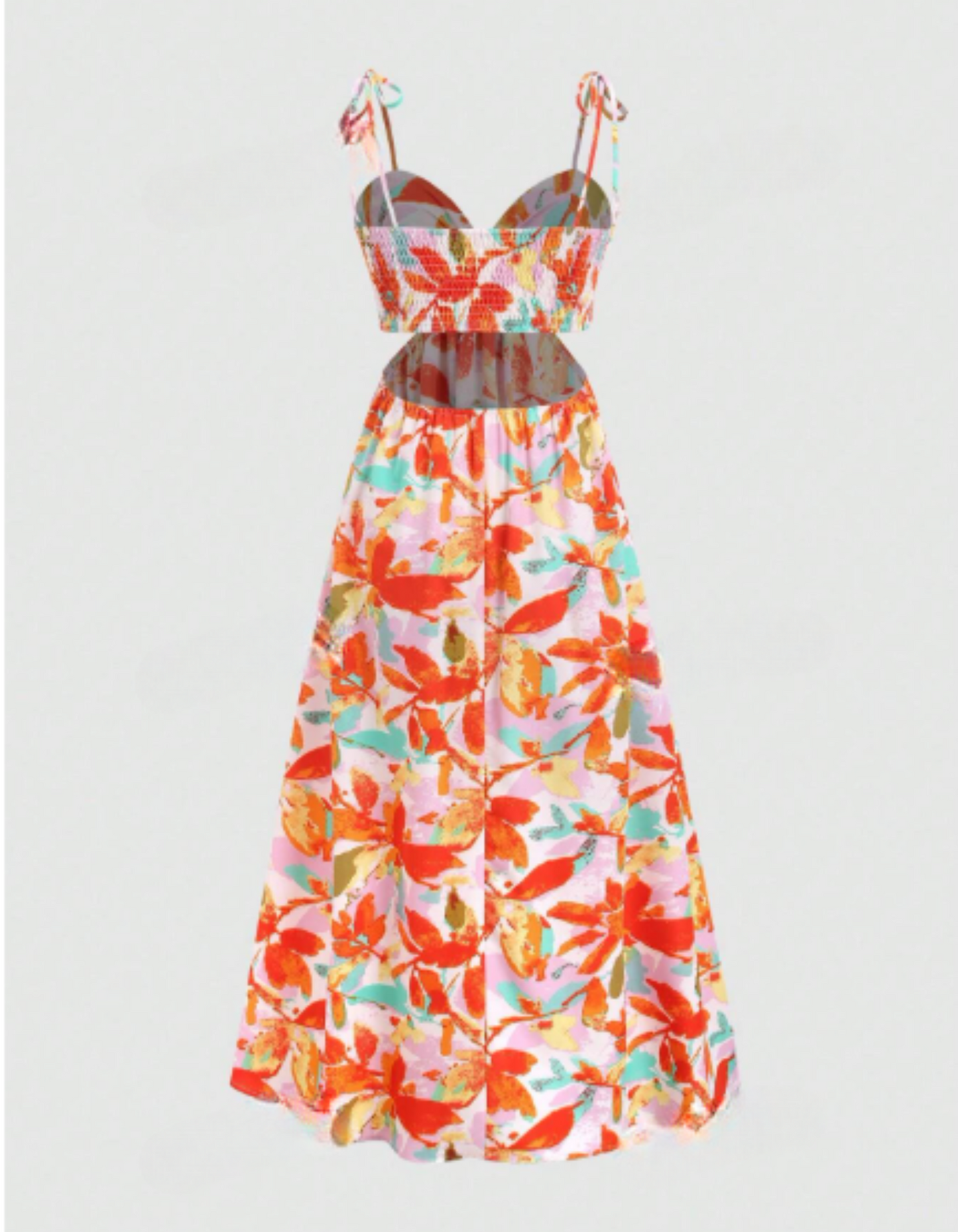 Vestido tipo Top con espalda descubierta y estampado floral
