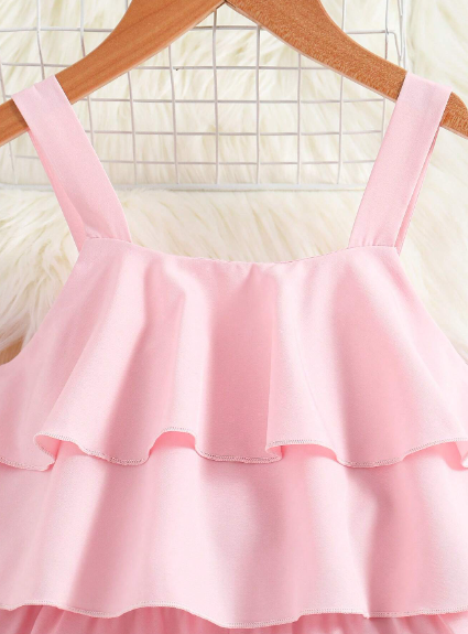 Enterizo de niña preadolescente con boleros, pantalón largo para