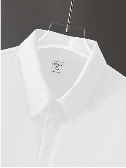 Camisa manga larga negra lisa elegante para adolescente