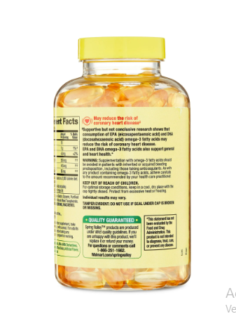 Omega 3 500 mg Spring Valley x 180 pastillas