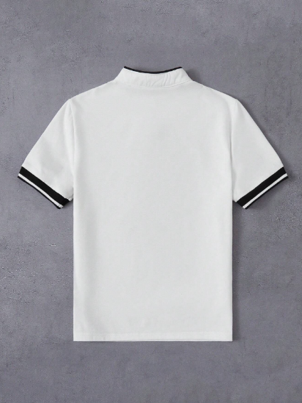 Camiseta polo media con cuello beisbol para niño