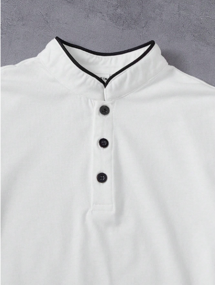 Camiseta polo media con cuello beisbol para niño