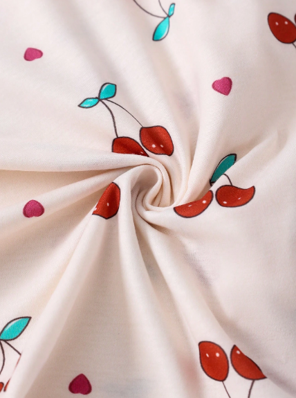 Pijama estampado cerezas para niñas