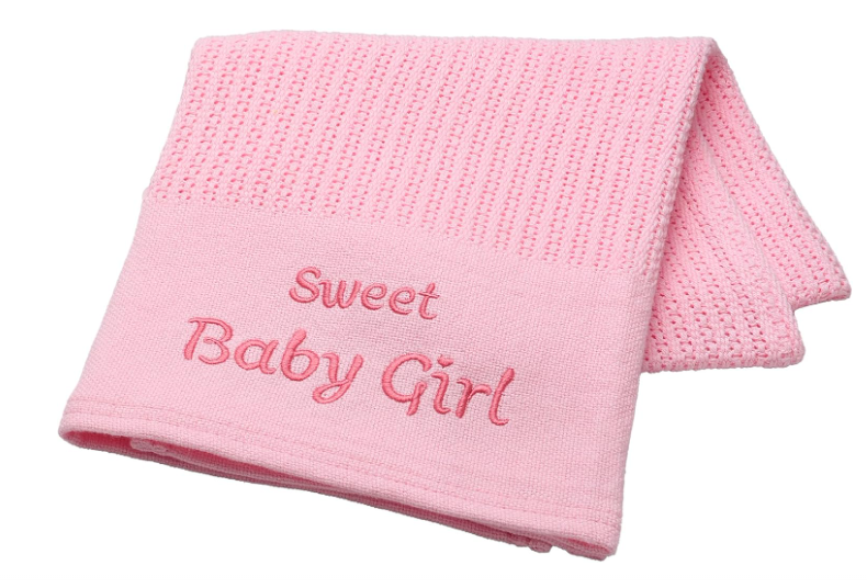 Sabanita de punto en Algodón para bebe con Bordado para niña