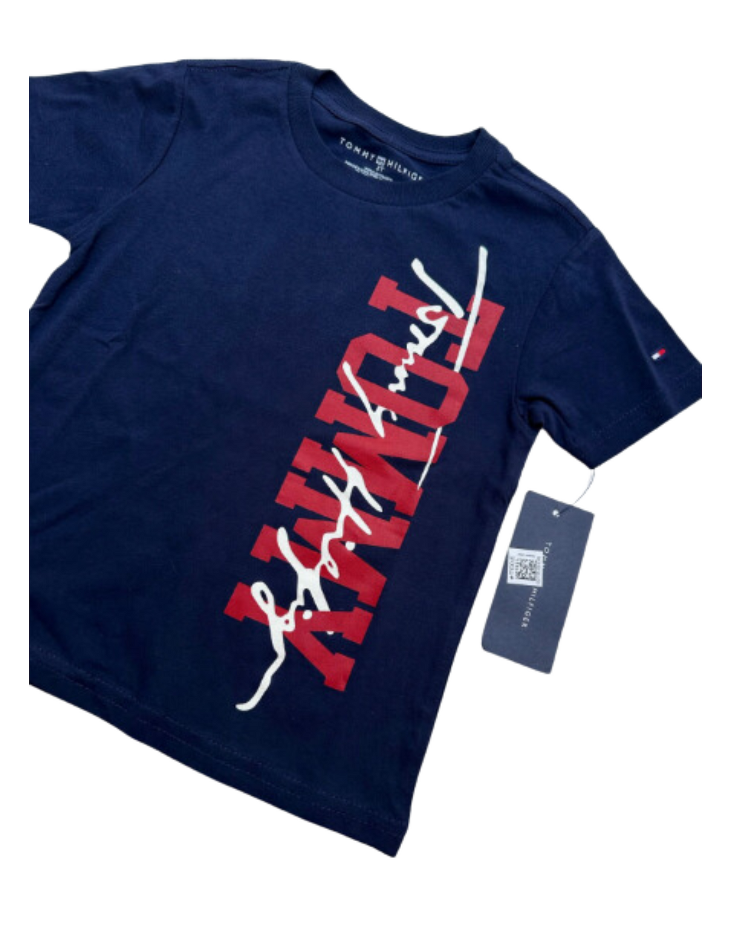 Camiseta Tommy Hilfiger para niño color azul turqui con Logo lateral