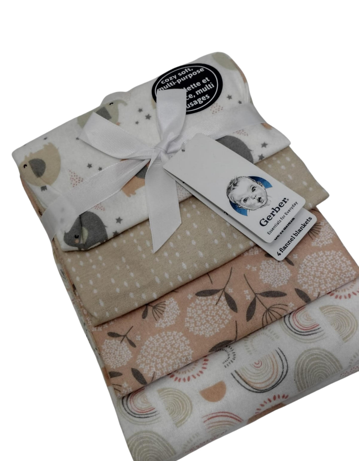 Set Mantas marca Gerber para bebe x 4 Unidades.