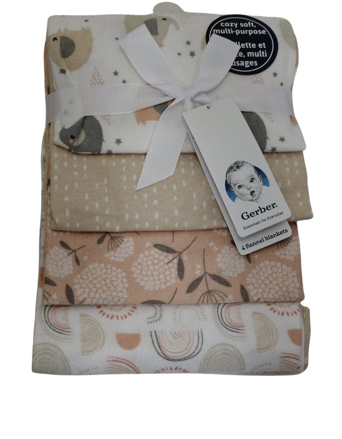 Set Mantas marca Gerber para bebe x 4 Unidades.
