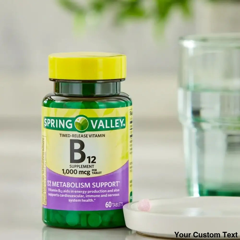 B-12 De 1000 Mcg Marca Spring Valley X 60 Pastillas Suplementos Y Vitaminas
