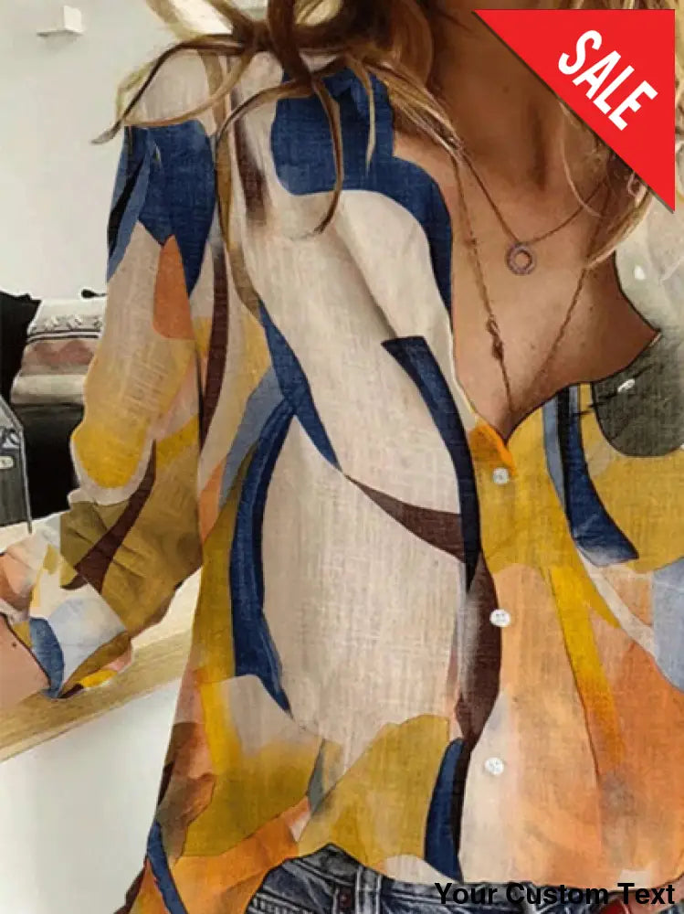 Blusa de manga larga con botón único de moda para mujer Camisa