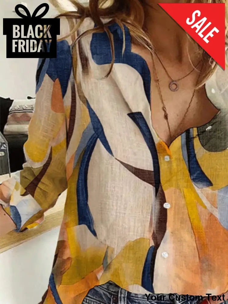 Blusa de manga larga con botón único de moda para mujer Camisa