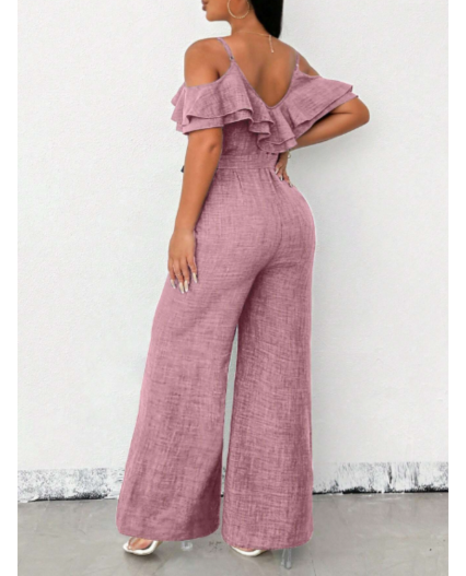 Enterizo unicolor para mujer con boleros