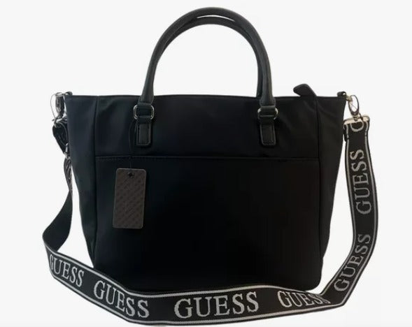 Cartera Manos libres Guess negra con Asa estampada logo Guess
