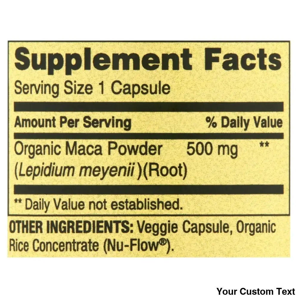 Maca 500 Mg Suplemento De Spring Valley Suplementos Y Vitaminas