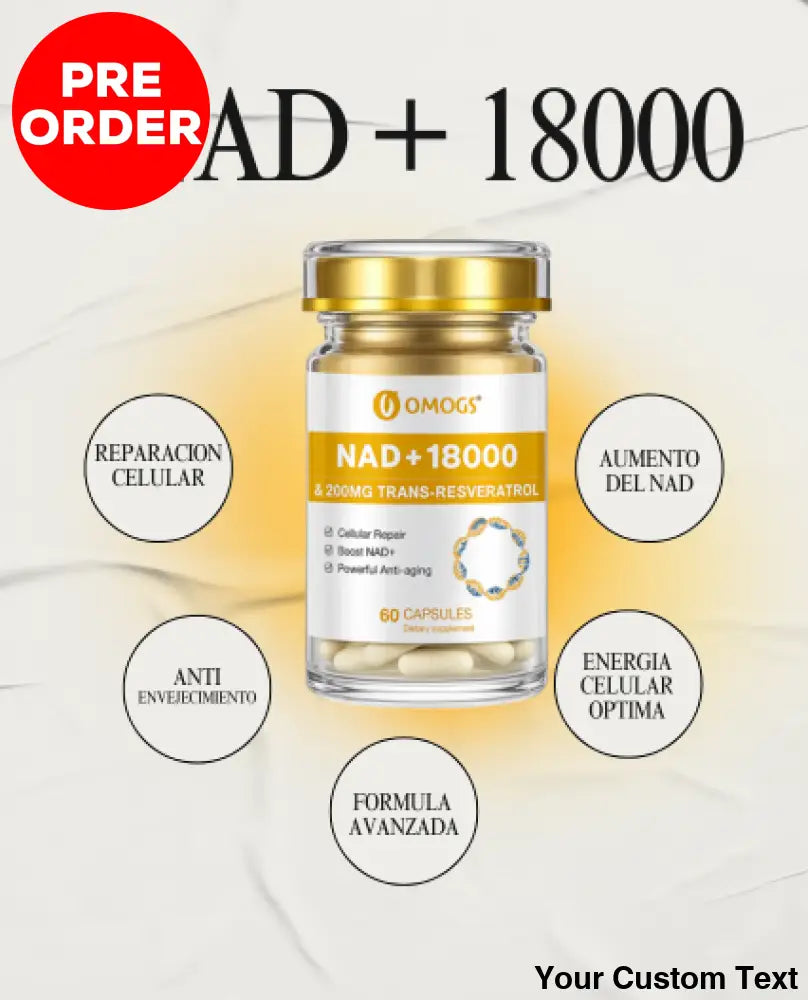 NAD + 300 Mg + Trans-resveratrol 200 mg x 60 Capsulas marca Omogs 60 Pastillas Suplementos y Vitaminas