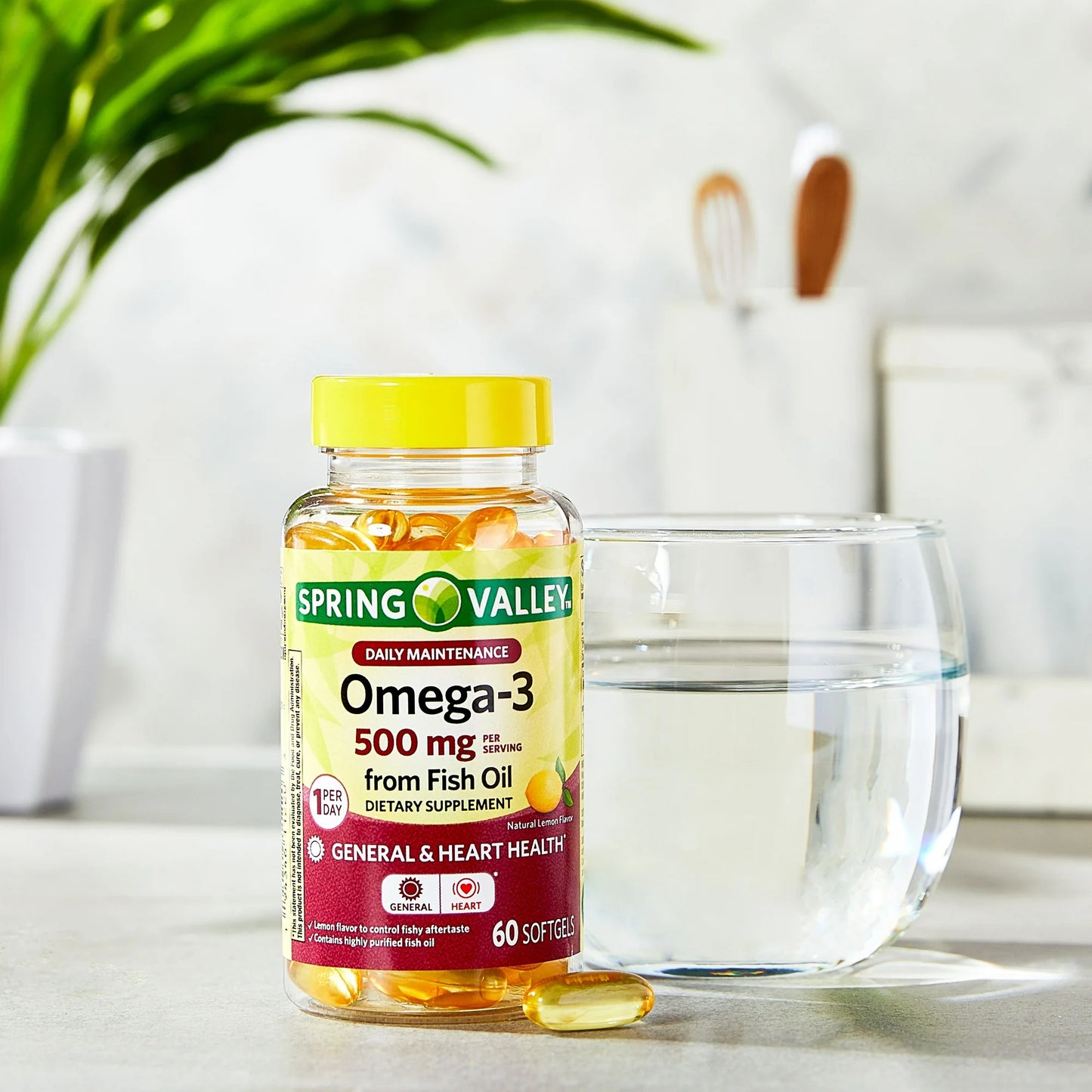 Omega 3 marca 500 mg Spring Valley x 60 pastillas.