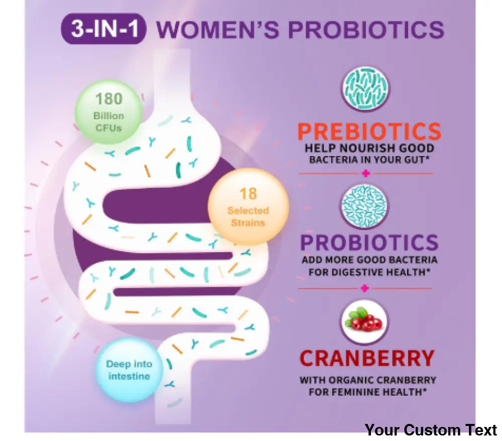 Probiótico con prebióticos orgánicos,para mujer 90 Pastillas Suplementos y Vitaminas