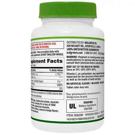 Vitamina C masticable Marca Walgrens