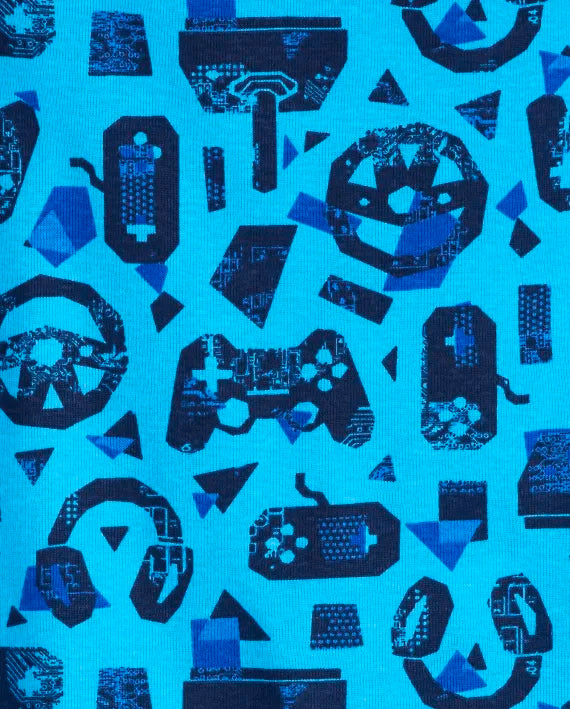Pijama para niño estampado gamer azul marca childrens place