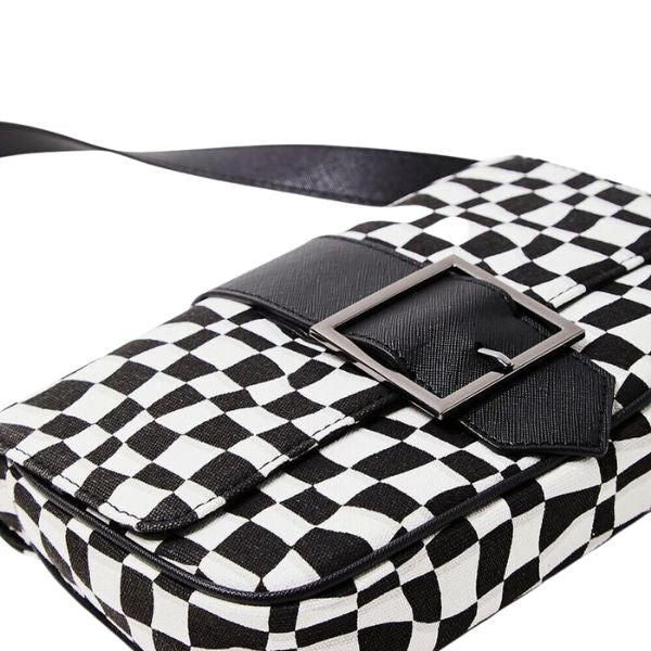 Cartera estampado cuadros