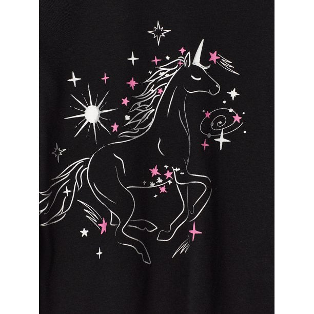 Pijama niña estampado tie die negra