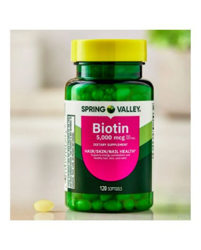 Biotina 5000 mcg Spirng valley 120 pastillas