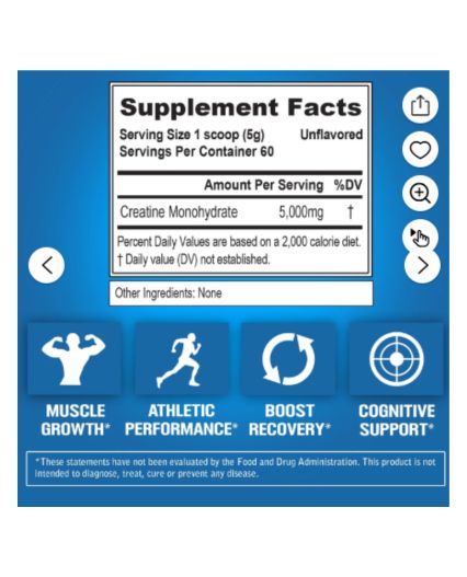 Suplemento Evlution Pure Creatina Monohidrato 5000 Mg