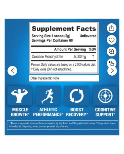 Suplemento Evlution Pure Creatina Monohidrato 5000 Mg