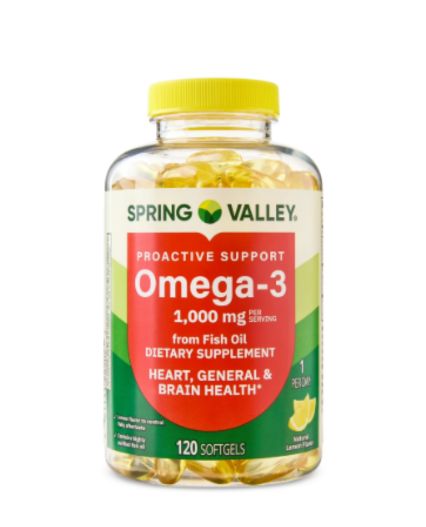 Omega 3 1000 mg marca Spring Valley 120 pastillas