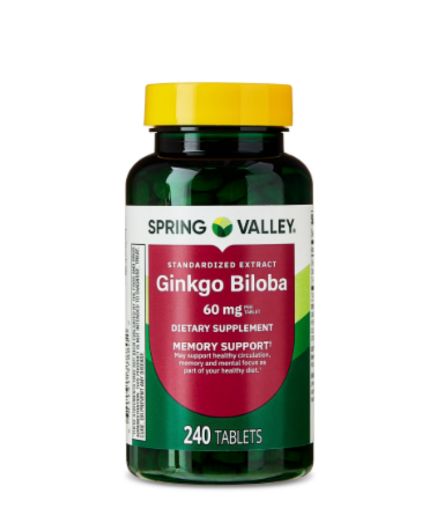Ginkgo Biloba 60 mg x 240 Tabletas marca Spring Valley
