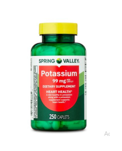 Potasio 99 Mg x 250 Tabletas marca Spring Valley