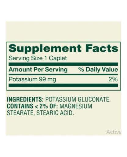 Potasio 99 Mg x 250 Tabletas marca Spring Valley