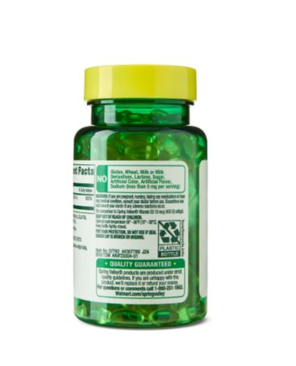 Vitamina D3 125 mcg (5000 IU) por 100 softgel marca spring Valley