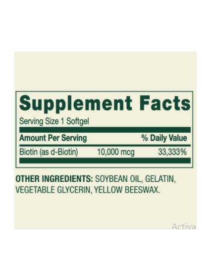Biotina 10000 mcg Spring valley 120 pastillas