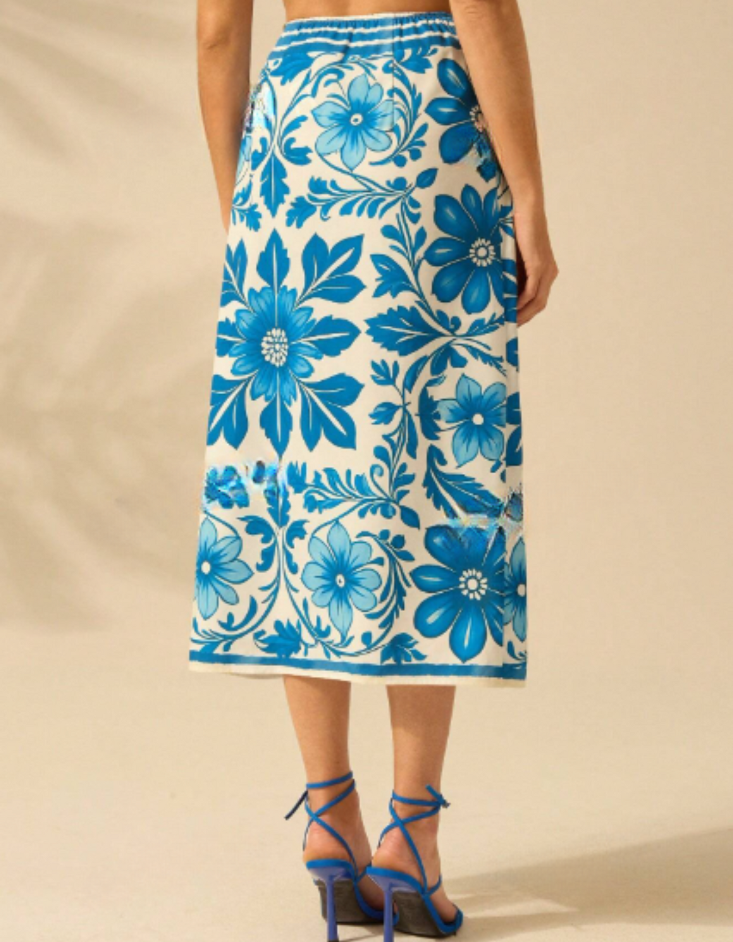 Falda envolvente estampado tropical para mujer