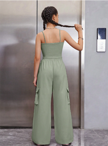 Conjunto Top y pantalón tipo jogger para adolescente