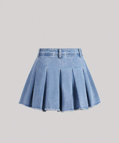 Falda para adolescente en Indigo de pliegues