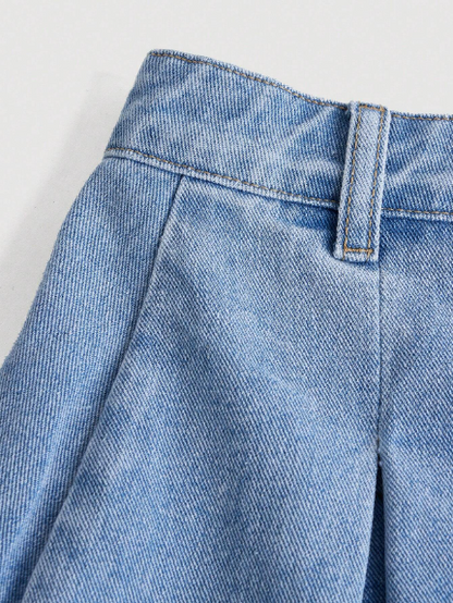 Falda para adolescente en Indigo de pliegues