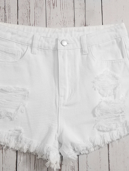 Short para Adolescentes con desgarro color blanco