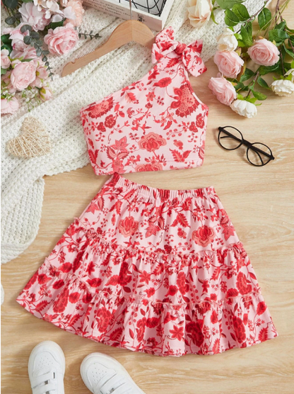 conjunto estampado para niñas floral