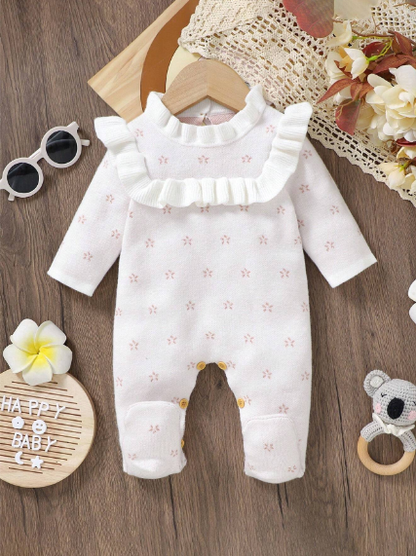 Mono de volantes manga larga para bebe niña