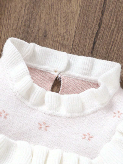 Mono de volantes manga larga para bebe niña