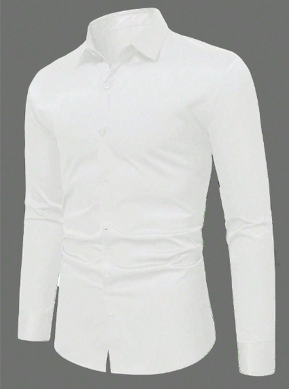 Camisa manga larga negra lisa elegante para adolescente