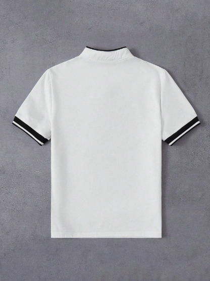 Camiseta polo media con cuello beisbol para niño