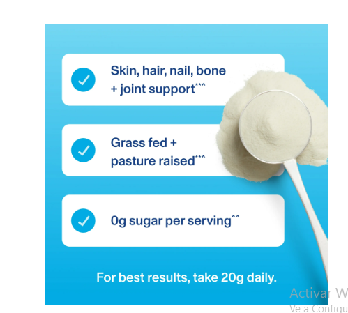 Suplemento en polvo de péptidos de colágeno de Vital Proteins para cabello, piel y uñas, sin sabor, 10 oz
