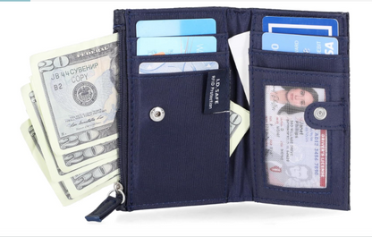 Billetera Nautica para mujer con bLoqueo RFID colo negra