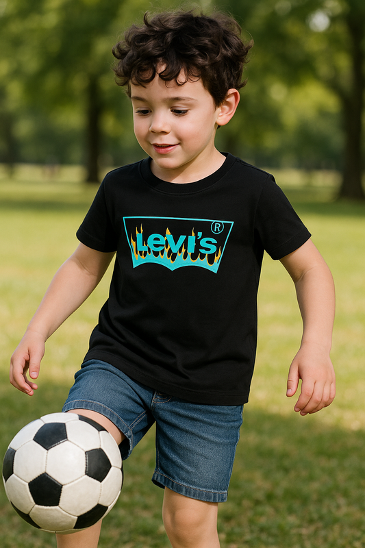 Camiseta marca Levis para niño color negra