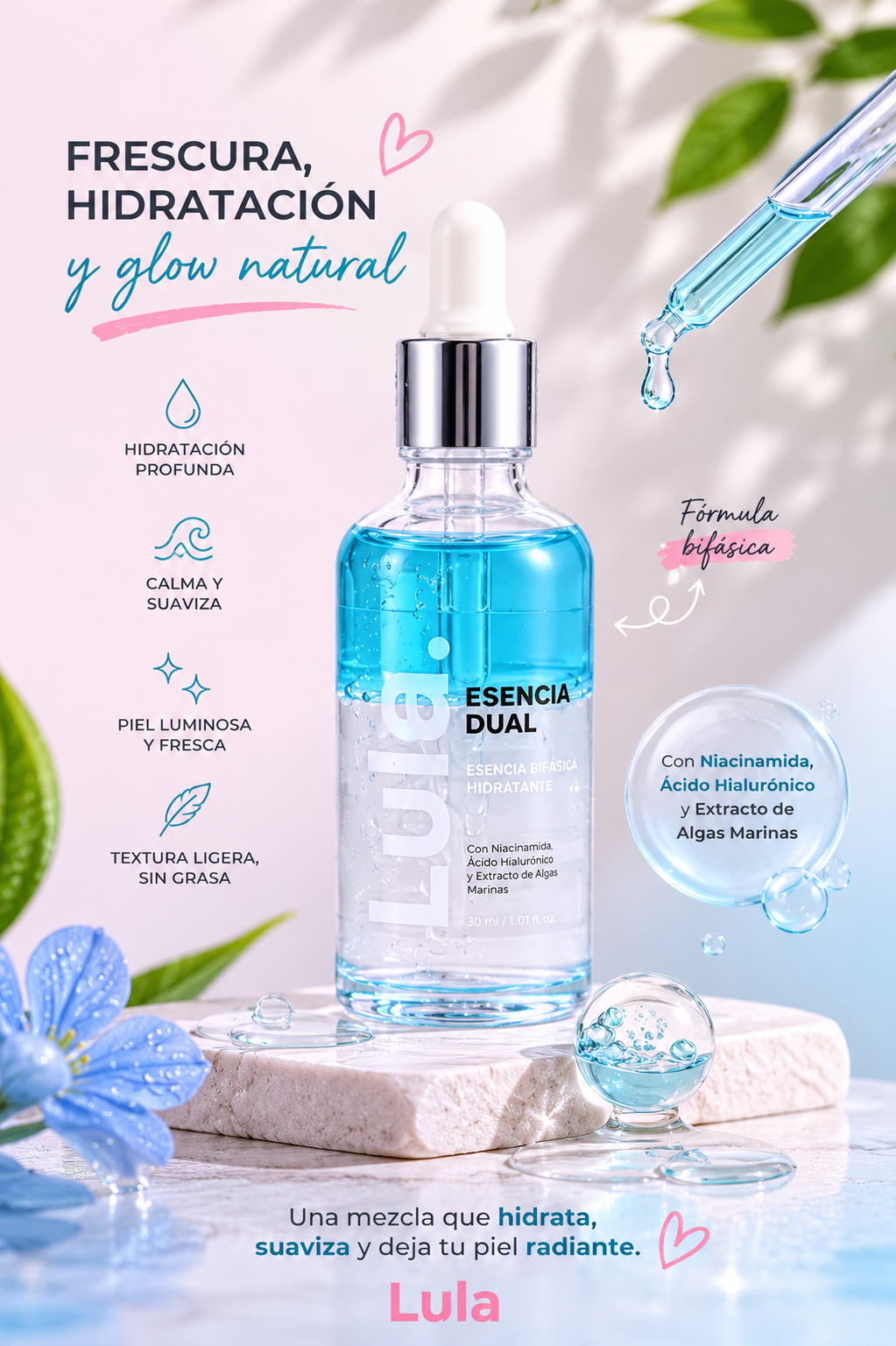 Esencia dual facial Ác1do Hialurónico Lula