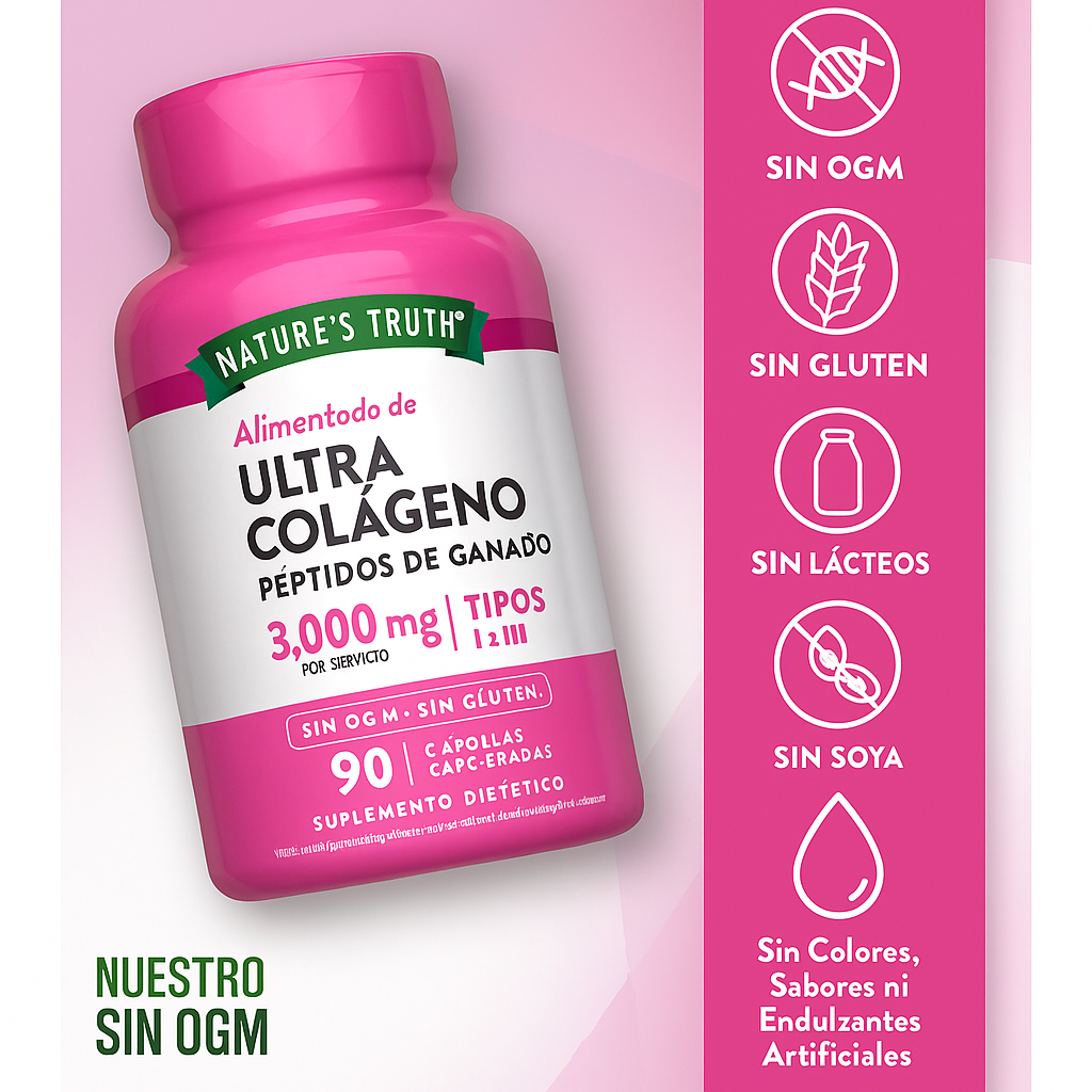 Colageno hidrolyzado + Vitamina C marca Nature´s Truth