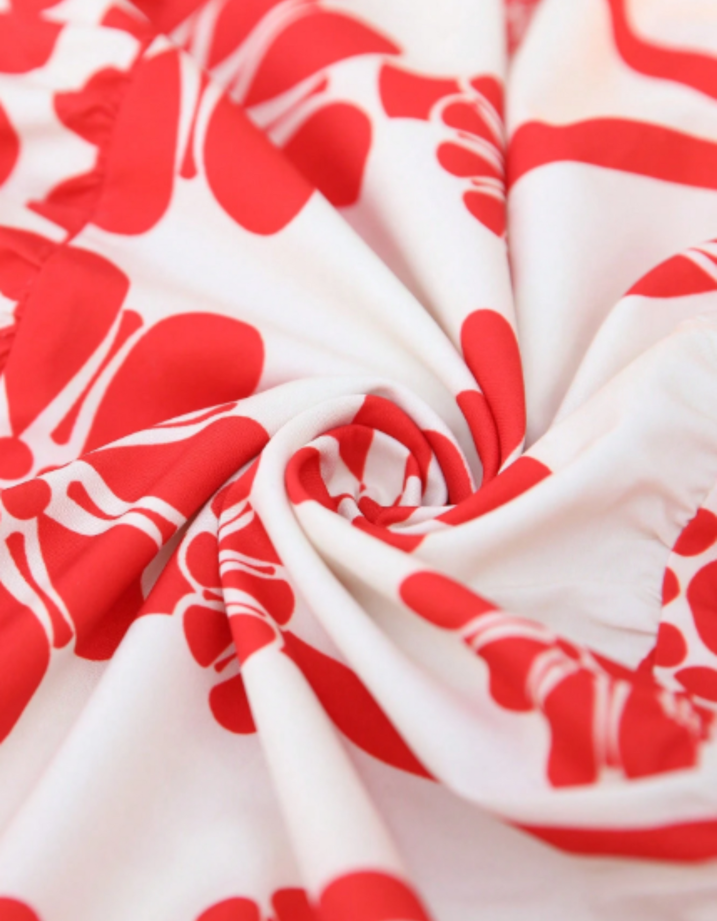 Vestido estampado floral rojo con tiras gruesas para mujer